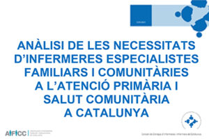 El CCIIC publica l’anàlisi de les necessitats d’infermeres especialistes en familiar i comunitària, a Catalunya